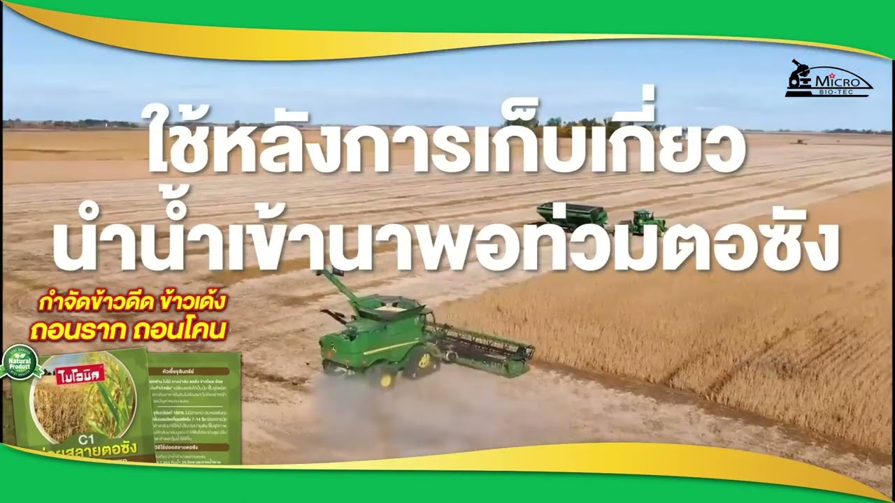 ปัญหาข้าวดีดข้าวเด้งจะหมดไป | ย่อยสลายตอซังข้าว C1